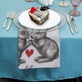 thumbnail image 4 of WYYP Rabbits, Heart, Cute Polyester Dinner Napkin for Dining Table Kitchen Daily Party Housewarming Farmhouse Decor Gift 4 PCS, 4 of 7