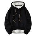 thumbnail image 3 of WILLBEST Sudaderas Navideñas para Hombre, Color Sólido, Invierno, Gruesa, Cálida y Cómoda, Sudadera con Capucha, Sudadera Informal Holgada Grande, 3 of 6