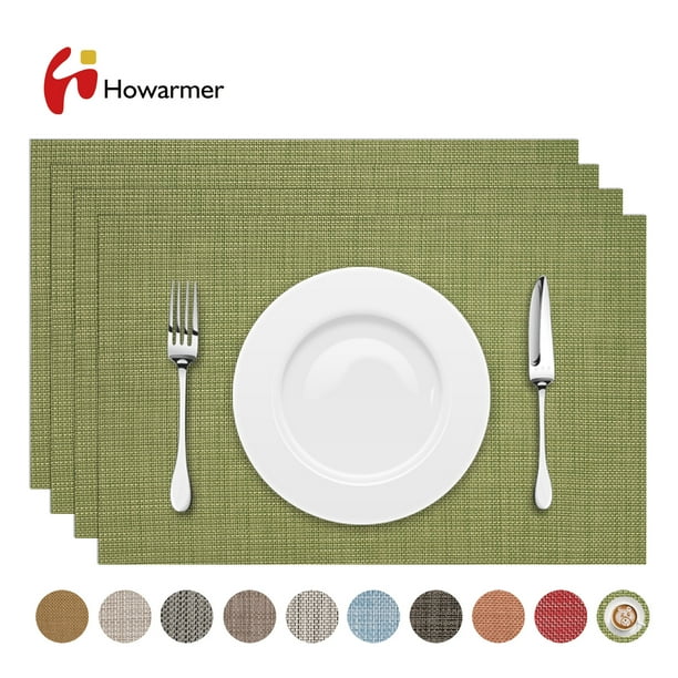 Placemats, Woven Cross Weave Placemat for Dining Table, PVC Vinyl