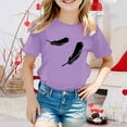 thumbnail image 2 of Girls Summer Tops Cute Printed Round Neck Tees Stretchy Breathable Comfortable For Outdoor Activities Age 3-13, 2 of 4