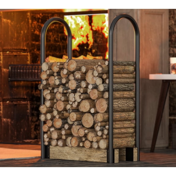 Fire Beauty Firewood Rack Log Holder,Log Storage Holder,Storage Rack,Firewood Stacker for Fireplace Indoor Outdoor(Adjustable)