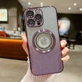 thumbnail image 2 of for iPhone 14 Pro Max Magnetic Glitter Case Compatible with MagSafe,with Camera Lens Protector Logo View Dust-Proof Net, Full Protection Slim Shockproof Anti-Scratch for Women Girls-Purple, 2 of 6