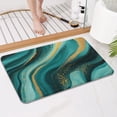 thumbnail image 4 of Teal and Gold Marble Golden Splashes Pattern Bathroom Rugs Mat,Non Slip Microfiber Bathroom Rug,Rubber Backing,Soft Bathroom Mats for Bathroom Floor,Tub and Shower,17x27in(43x68cm), 4 of 5