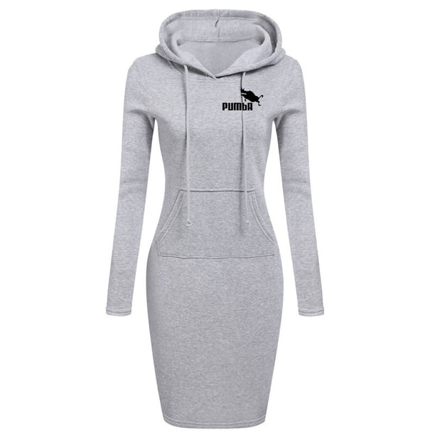 2022 Spring Autumn Sweatshirt Long-Sleeved Dress Woman Clothing Hooded Collar Pocket Simple Casual Lady Dress SweatshirtXXL Gao Jinjia LED