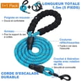 thumbnail image 3 of Azul - Arnés antitirones para perros medianos y grandes, tejido Oxford reflectante ajustable para un fácil control, incluye una correa resistente de regalo (tamaño pequeño, apto para perros de 4 a 7 a, 3 of 5