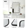 Horizontally Example Black 48'' x 30'' Black Bathroom Mirror, Rounded Corner Metal Framed ...