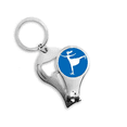 thumbnail image 1 of Esqui invierno deporte azul silueta Llavero anillo Multi funcion cortauñas abrelatas de botella regalo, 1 of 3
