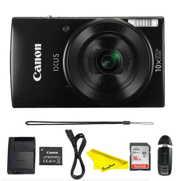 Canon IXUS 190 Digital Camera Black(20 MP) /ELPH 190 IS +16GB Memory