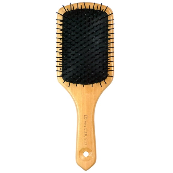 Natural Wooden Massage Brush,Nylon Bristles Cushion Paddle Brush