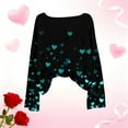 thumbnail image 4 of Aofany Womens Casual Love Heart Shirts Long Sleeve Valentine's Day Tees Long Sleeve Graphic Tees Tops, 4 of 5