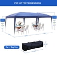 thumbnail image 4 of 10'x20' Pop Up Canopy Tent, Heavy Duty Outdoor Party Tent with Carry Bag and Adjustable Legs, Portable Commercial Instant Canopies and Folding Wedding Tent for Garden, Backyard, Patio (Blue), 4 of 9