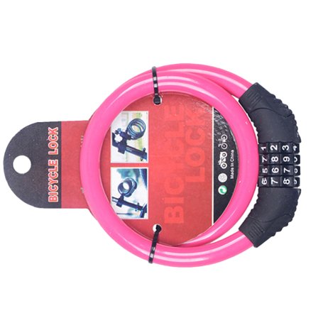 UNOMOR Anti Corrosion Bike Cable Locks Combination Lock Steel Pink 1Set for Scooter