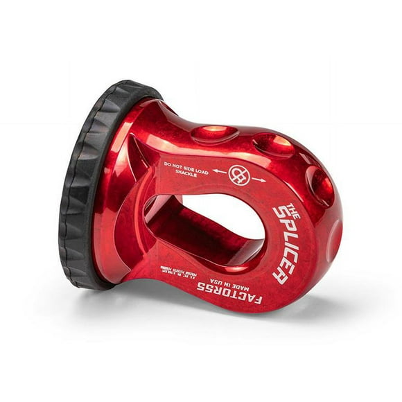 Factor 55 Winch Cable Shackle Mount 00352-01 The Splicer; Fits Up To 1 Inch Diameter Shackles; Fits 1/2 Inch Diameter Synthetic Winch Ropes; 16000 Pounds Capacity; Red; Single