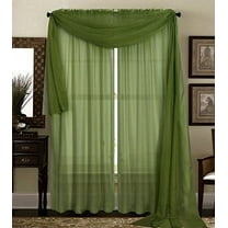 Empire Home Fashion Hunter Green Rod Pocket Sheer Curtains, 55" x 63" (2 Panels)