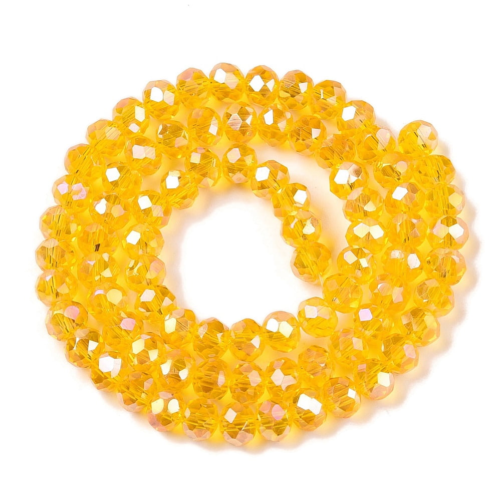 Electroplate Glass Beads Strands AB Color Plated Faceted Rondelle Dark Orange 6x5mm Hole: 1mm about 84~85pcs/strand 16.34~16.54 inch(41.5~42cm)