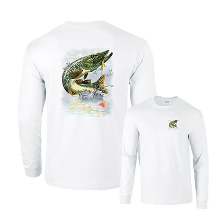 Jumping Northern Pike Fishing Long Sleeve T-Shirt (Best Northern Pike Fishing In The World)
