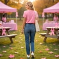 thumbnail image 3 of Breast Cancer Shirts for Women Pink Ribbon Breast Cancer Short Sleeve Vneck T-Shirt Cancer Awareness Support Shirts, 3 of 3