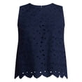 thumbnail image 6 of Time and Tru Women’s and Women’s Plus Eyelet Embroidery Top, Sizes XS-4X, 6 of 6