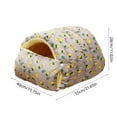 thumbnail image 3 of Nebwoak Self-Warming Cat Cave Bed for Cats & Small Dogs, Donut Shape Plush Faux Fur Pet Bed, Machine Washable & Foldable, Grey Lemon Pattern, 3 of 6