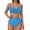 Blue, variant on Bikini Sets for Women V Neck Tankini Set with High Waisted Bottoms Two Piece Bathing Suit Tummy Control Swimwear for Beach and Pool