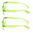 thumbnail image 2 of 2 Pairs Casual Fashion Rectangular Reading Glasses - Stylish Simple Readers Magnification - Translucent Neon Green +1.75, 2 of 4