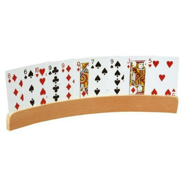 Playing Card Holder Curved Wood Set Of 2