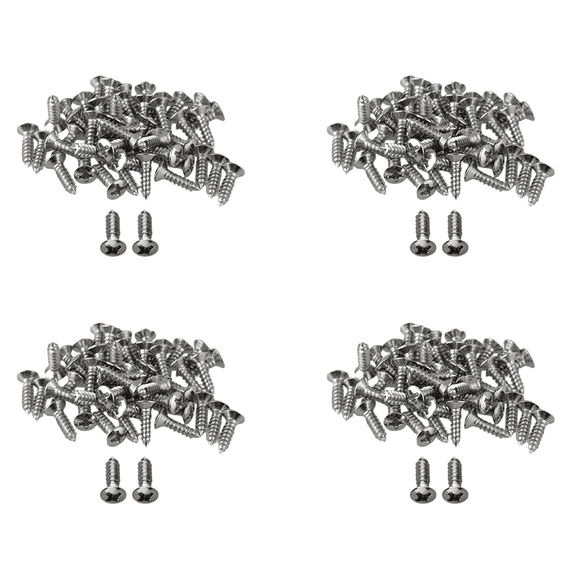 200X Guitar Screws Parts for Scratchplates Pickguard, Silver