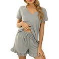 thumbnail image 1 of Women Summer Short Pajama Set Loose Top and Shorts Sleepwear Nightwear Loungewear PJ Set, 1 of 4