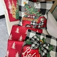 thumbnail image 3 of Christmas Pillow Covers 18x18 Set of 4,Red Christmas Buffalo Check Decorations Pillows Decorative Throw Pillows Xmas Truck Tree Pillowcases for Home Decor Couch Winter Holiday (6-18), 3 of 6