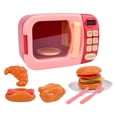 thumbnail image 4 of Juguetes de cocina de simulación, juego de horno microondas, desarrollo de habilidades básicas, aprendizaje para niños pequeños, juguetes para cocinar rosa, 4 of 10