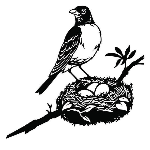 Estatua De Jardín De Nido De Pájaro, Decoración Artística De Patio De Pájaros De Metal, Estaca De Silueta De Animal Para Decoración De Jardín Y Patio Trasero Eigraketly HA034971-00
