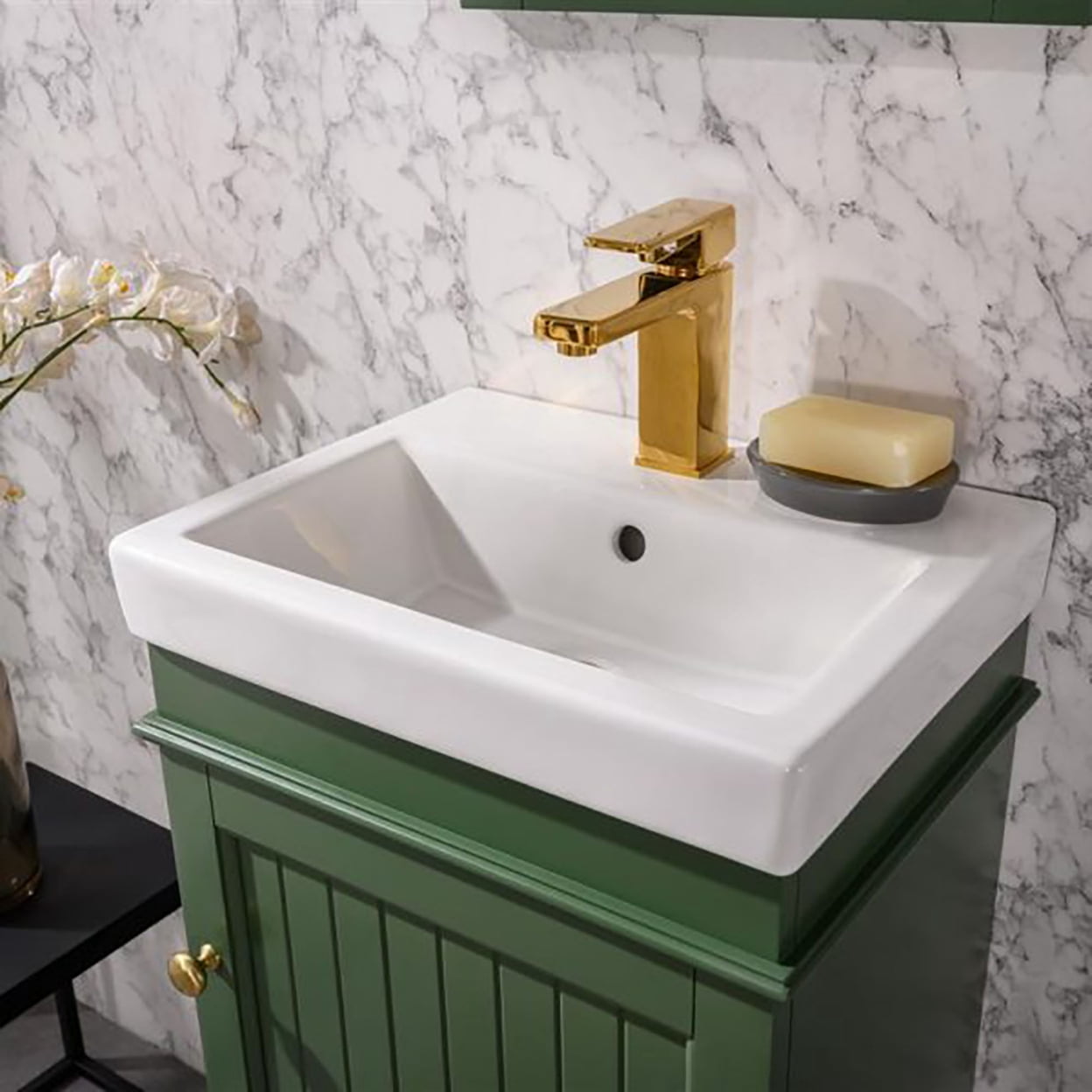 Furniture Indoor Home Decorative Bathroom, Washroom, Kitchen 18" Vogue Green Sink Vanity