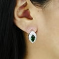 thumbnail image 4 of ELYA Jewelry Women's Marquise-Cut Green Cubic Zirconia Silver Earrings, 4 of 4
