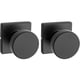 thumbnail image 1 of Perilla para puerta de pasaje interior, manija para puertas de clóset y pasillo, perilla de puerta sin bloqueo en negro mate, con protección Microban, rosa cuadrada, 1 of 7