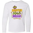 thumbnail image 3 of Inktastic Mister Mardi Gras with Crown and Dots Long Sleeve Youth T-Shirt, 3 of 5