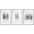 thumbnail image 3 of PixonSign Framed Wall Art Set Group of Black and Gray Fir Trees Canvas Prints Nature Botanical Minimalist Modern Art Decorative for Living Room, Bedroom, Office - 24"x36"x3 White, 3 of 5
