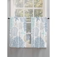 thumbnail image 3 of Blue Coral Coastal Tier Curtains 45 Inches Long, Summer Beach Shell Conch Ocean Window Treatment Curtain Drapes, Window Half Privacy Curtains for Bedroom Bathroom, 42"x45", 2 Panels, 3 of 7