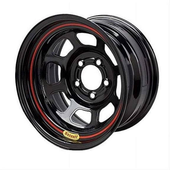 Bassett  15 x 7 in. 4 x 4.25 Bolt Pattern 4 in. Back Space BS D-Hole Lite Wheel, Black