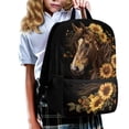 thumbnail image 2 of Uorisanigo School Backpack Sunflower Horse Childrens Backpacks with Padded Straps 17 Inch Kids Backpack Preschool Elementary Kindergarten Back to School Bag Large Capacity, 2 of 6