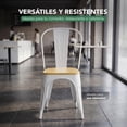 thumbnail image 3 of Sillas Tolix 2 Piezas De Metal y Madera Para Comedor Restaurante Cafetería blanco, 3 of 8
