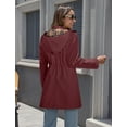 thumbnail image 4 of Rosvigor Women Hooded Raincoats Hiking Windbreaker Jackets Women Waterproof lined Long Coats Fall Winter Trench Coats, 4 of 7