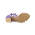 thumbnail image 5 of BLISSFUL STEP Women's Open Toe Lace up Sandals Mid Block Heels Sandals Purple 7, 5 of 7