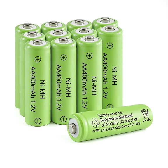 Solar Rechargeable Ni-MH AA Batteries 400mAh Battery 12 Pack