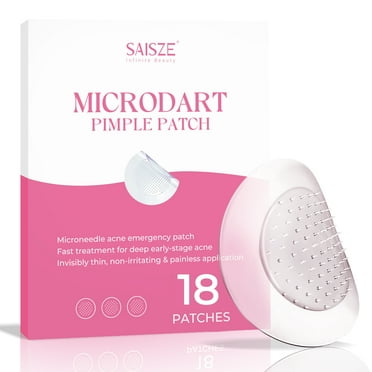 SAISZE Microdart Pimple Patch for Face with Hydrocolloid, Painless Acne Treatment for All Skin Types, 18 Count