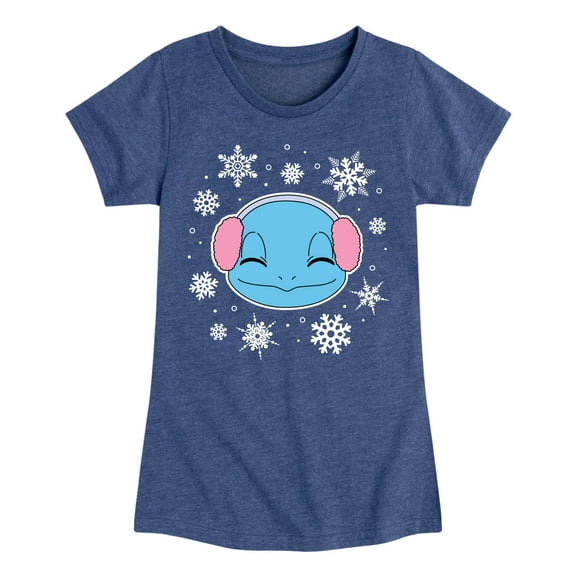 Pokémon - Squirtle And Snowflakes - Youth Girls Short Sleeve Graphic T-Shirt