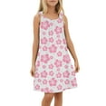 thumbnail image 4 of Robe Fille Sans Manches Débardeur Robe d'Été Robe de Princesse Robe Évasée à Étages Robe Trapèze à Fleurs Robes de Fête d'Anniversaire pour Filles, 4 of 4