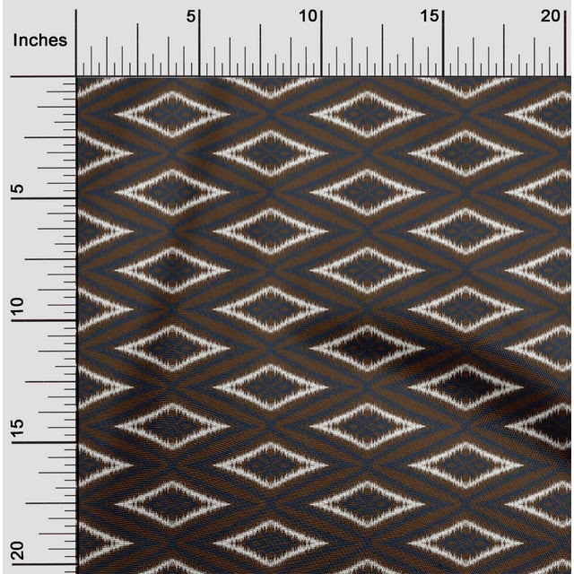 oneOone Georgette Viscose Fabric Geometric Ikat Print Fabric By The Yard 42 Inch Wide