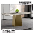 thumbnail image 5 of LeisureMod Modern Elega 55" Rectangular Dining Table for 4 to 8 People with Sintered Stone Top and Gold Stainless Steel Base in Deep Grey, 5 of 11