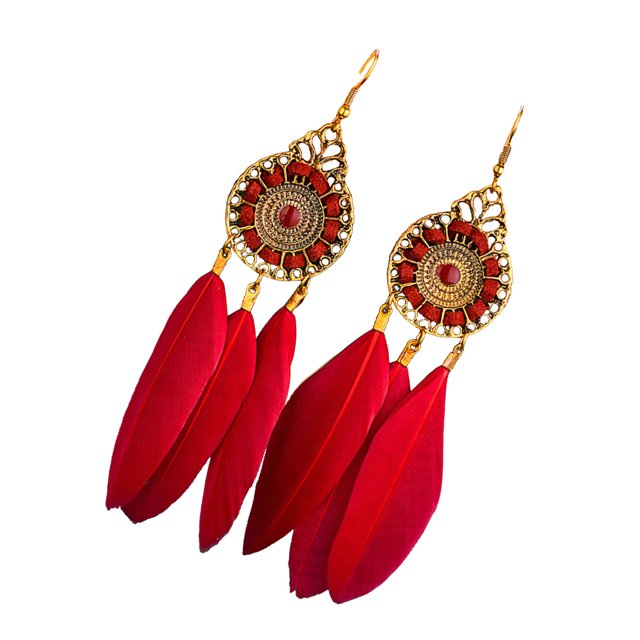 Sonducket Paquete de 2 pendientes de moda borlas delicadas estilo Vintage colgante de oreja hueco accesorio de moda regalo creativo Ropa, zapatos y accesorios Miscelánea Rojo Sonducket AP009320-03B