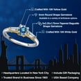 thumbnail image 2 of Gem Stone King 10K Two Tone Gold Persian Blue Moissanite and Lab Grown Diamond Engagement Ring for Women | 1.10 Cttw | Round 6MM | Gemstone Birthstone | Size 7, 2 of 6